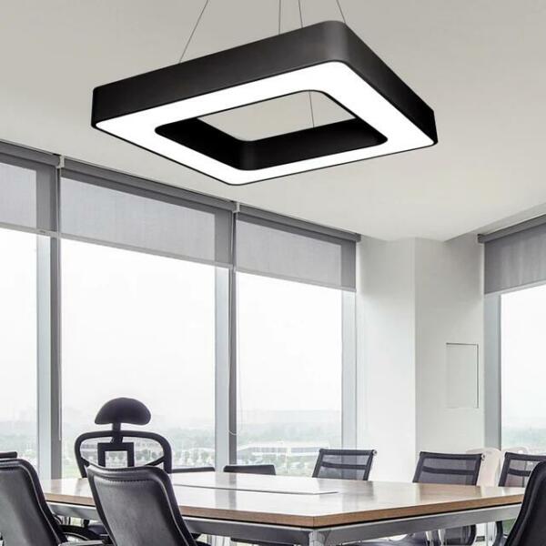 Lustre carré Led noir 60CM fil réglable BGD705