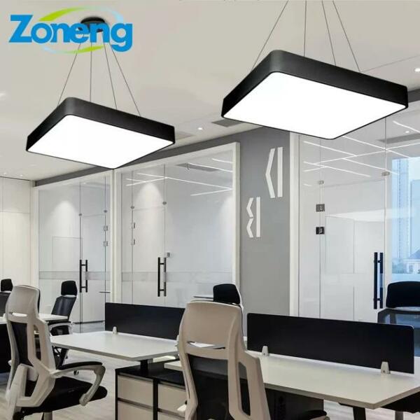 Lustre carré Led noir 60CM fil réglable BGD704