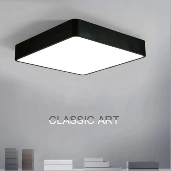 Lustre carré Led noir 60CM fil réglable BGD704