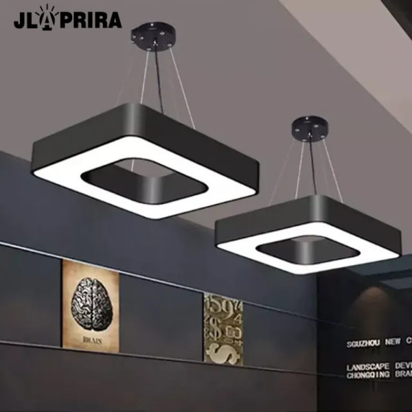 Lustre carré Led noir 60CM fil réglable BGD705