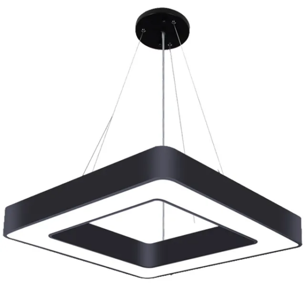 Lustre carré Led noir 60CM fil réglable BGD705