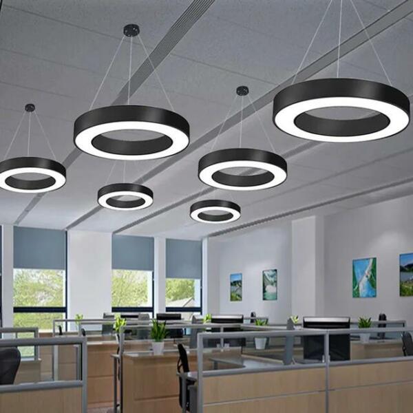 Lustre rond Led noir 60CM fil réglable BGD702