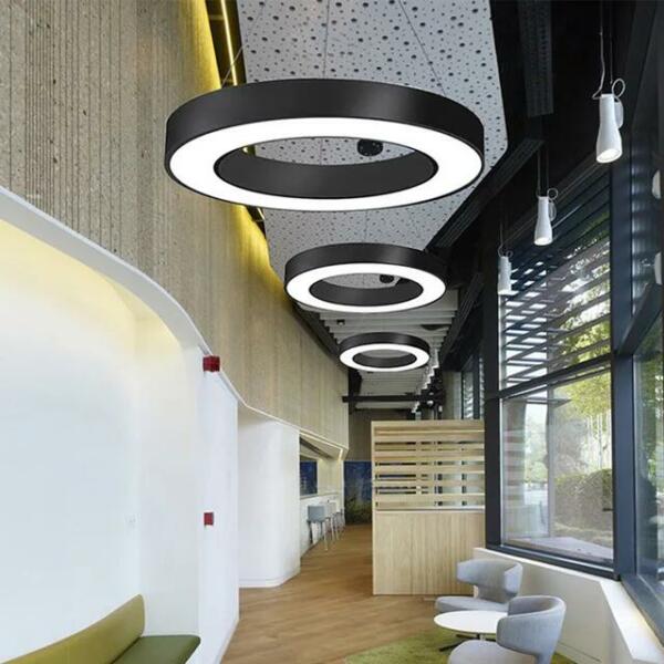 Lustre rond Led noir 60CM fil réglable BGD702