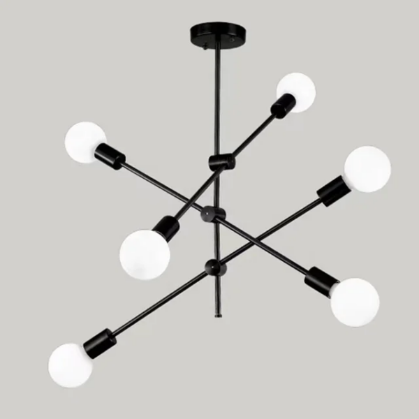 Lustre noir en fer nordique moderne 6*E27 LD5909-6