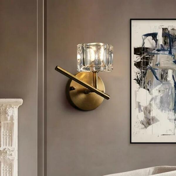 Applique murale LED doré avec abat-jour cristal lampe G9 BR1001