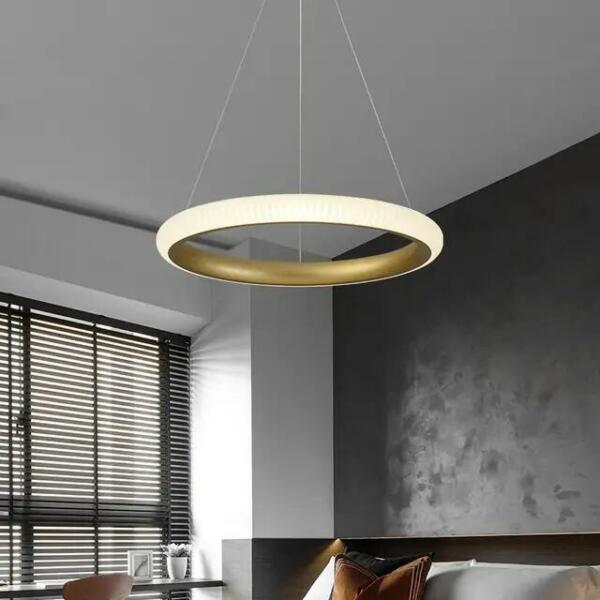 Lustre Led doré Anneau Acrylique 40cm KX065