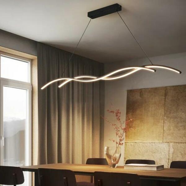 Lustre Led linéaire décoratif NOIR KX6959 90CM