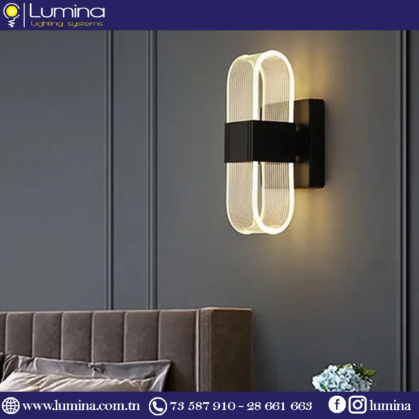 Applique murale Led moderne noir XX7033BK
