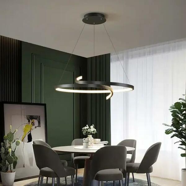 Lustre Led Noir diamètre 50cm KX013BK