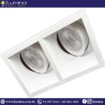Spot encastrable Aluminium carré double Blanc TN031S2