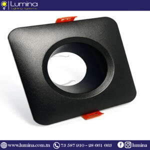 Spot encastrable Aluminium Carré Noir 100mm TN050S1