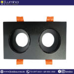 Spot encastrable Aluminium carré double noir 608S-2-F