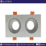 Spot encastrable Aluminium carré double Blanc 608S-2-F