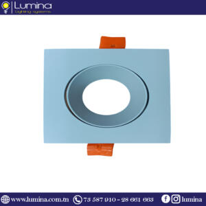 Spot encastrable Aluminium Carré Blanc orientable 90mm 608S-1-F