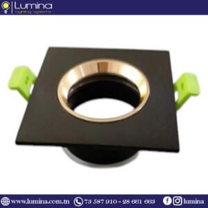 Spot encastrable Aluminium Carré Noir & Gold  80mm RT-Q06
