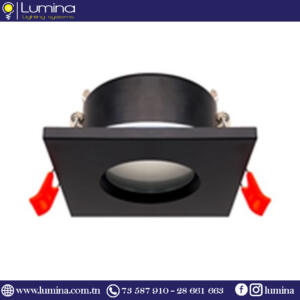 Spot encastrable Aluminium Carré Noir 83mm TF030S1 ETANCHE IP65