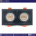 Spot encastrable Aluminium carré double noir TN031S2