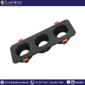 Spot encastrable polycarbonate orientable Carré Triple Noir INDIRECTE 93mm S24014