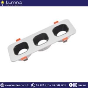 Spot encastrable polycarbonate orientable Carré Triple Noir&Blanc INDIRECTE 93mm S24014