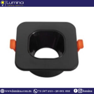 Spot encastrable polycarbonate orientable Carré Noir INDIRECTE 93mm S24015