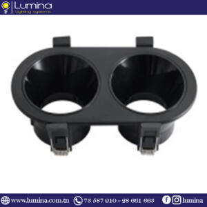 Spot encastrable polycarbonate orientable rond Double NOIR INDIRECTE R2420