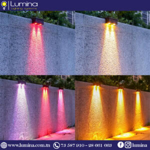 Applique Solaire Mural LED à Faisceau   12 Couleurs de Lumière