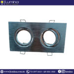 Spot encastrable Aluminium carré double argent NIH7-9