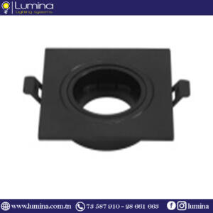Spot encastrable polycarbonate orientable Carré Noir INDIRECTE 93mm S21-01