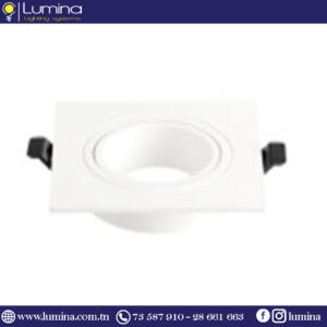 Spot encastrable polycarbonate orientable Carré blanc INDIRECTE 93mm S21-01