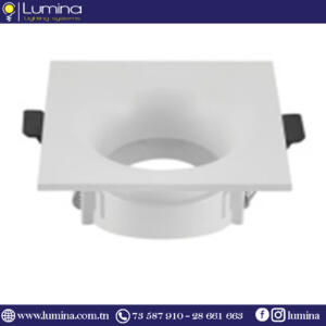 Spot encastrable polycarbonate CARRE FIXE BLANC 85mm PHS2021-1