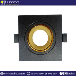 Spot encastrable polycarbonate orientable Carré Noir&Gold INDIRECTE 93mm S21-01