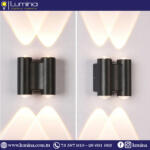 Applique murale LED design noir double faisceau IP65 - 1