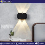 Applique murale LED double faisceau en aluminium noir IP65