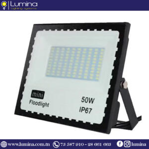 Projecteur Led slim SMD 50W noir Lumière blanche 6500k LFL002-50W