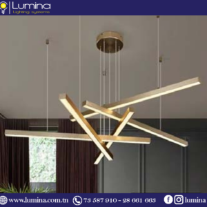 Lustre LED 100cm au design contemporain dans un salon spacieux