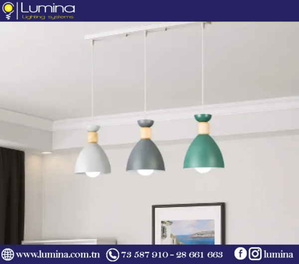 Suspension luminaire triple modèle B037-3 pour intérieur