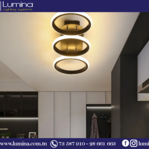 Applique plafonnier led noir moderne en aluminium