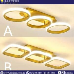 Applique plafonnier led gold au design moderne et doré