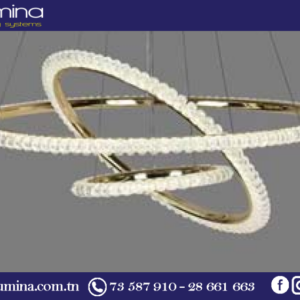 Lustre LED moderne DD7010 à trois anneaux suspendus