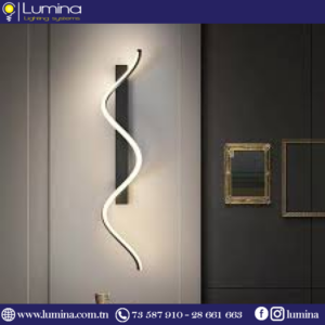 Applique led noire 60cm murale moderne