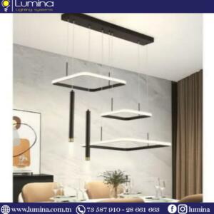 Lustre LED 60cm HJA3742B moderne avec 3 couleurs de lumière