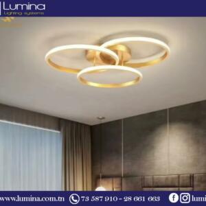 Lustre led 50cm moderne à trois couleurs de lumière