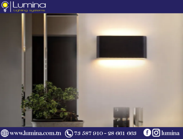 Applique murale LED étanche IP65 design noir