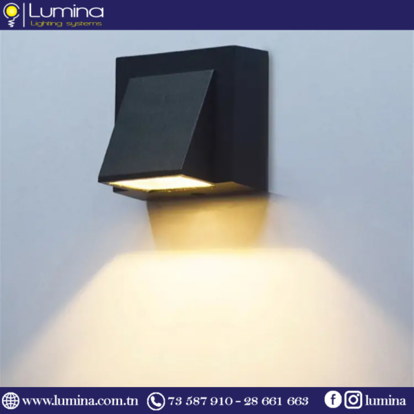 MK-F689-1K Applique murale LED 3W compacte étanche IP65 noire