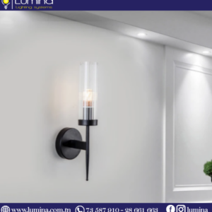 Applique E27 W1143 luminaire mural noir au design épuré