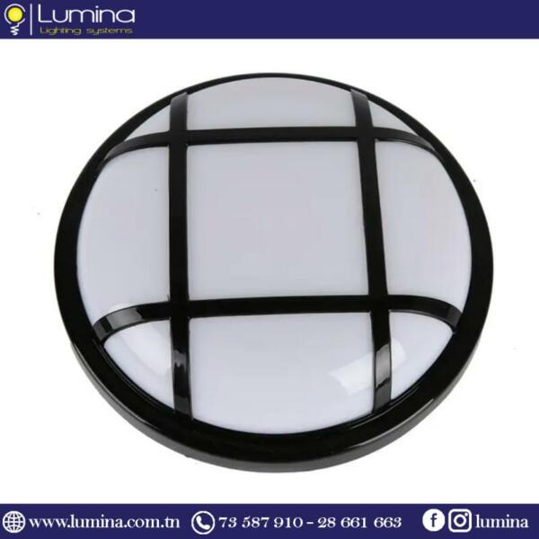 morar Applique murale LED ronde noire 24W pour éclairage extérieur - 1