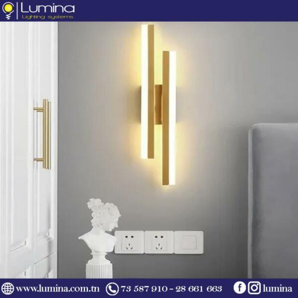 Applique murale led dorée moderne en acrylique - 1
