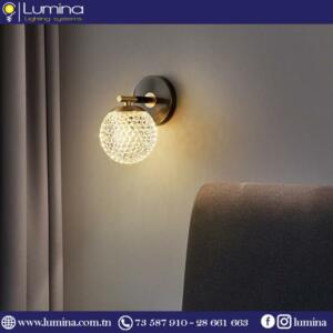 Applique murale led intérieure 7W en cuivre poli et acrylique - 1