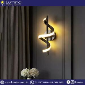 Applique murale led moderne noir spirale design intérieur - 1