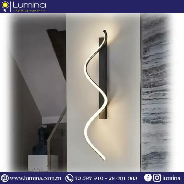 Applique murale led moderne noir 60cm design intérieur - 1